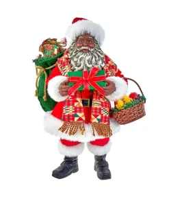 Kurt S Adler Fabriche™, African American Santa, Fa0173,^ Clothtique/Fabriche Santas