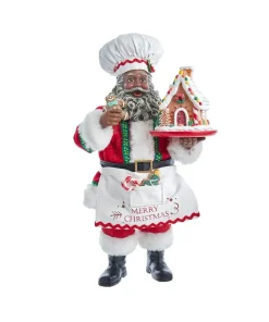 Kurt S Adler Fabriche™ African American Gingerbread Chef Santa, Fa0143, Kurt Adler^ Resin