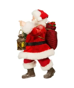 Kurt S Adler Fabriche™ Santa With Wreath And Lantern, Fa1067^ Clothtique/Fabriche Santas