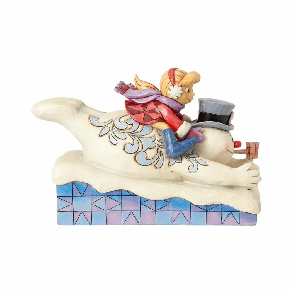 Enesco Frosty And Karen Sledding^ Resin
