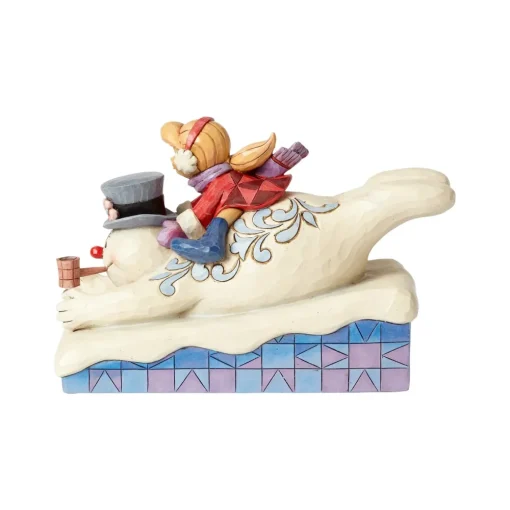 Enesco Frosty And Karen Sledding^ Resin