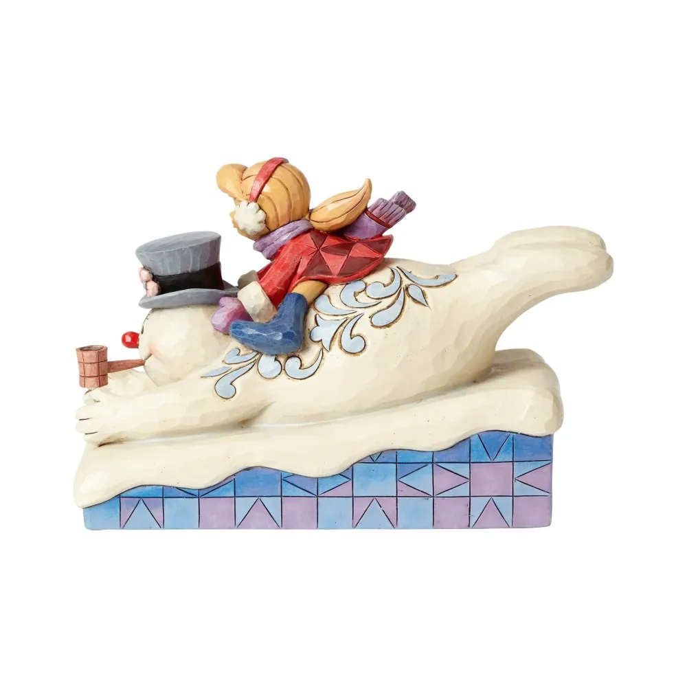 Enesco Frosty And Karen Sledding^ Resin