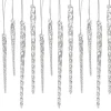 Kurt S Adler Glass Icicle Ornaments Clear Twist Set Of 24, W3730^ Glass