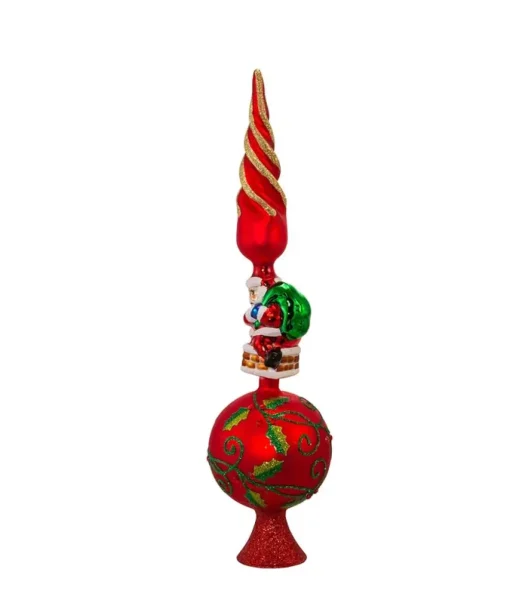 Kurt S Adler Glass Santa Un-Lit Treetop, 16", Gg0497, Kurt Adler^ Glass