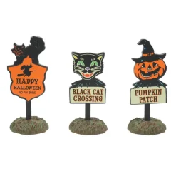 Flash Sale Ha, Halloween Signs Set Of 3, 6009820, Halloween Accessories Village Accessories