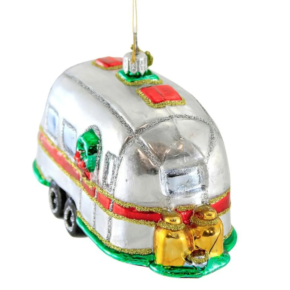 Cheap Huras, Christmas Airstream Glass Ornament Camper, S708 Novelty