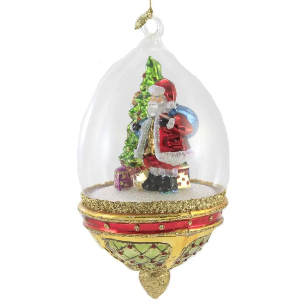 Store Huras, Santa With Tree, Grandfather Clock In Dome, S865 Novelty