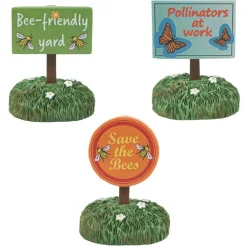 New Hv, Bee Friendly Signs St/3, 6010461, Halloween Village Halloween Village