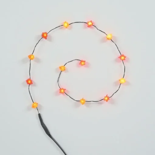 New Hv, String Of Lit Autumn Leaves, 6007712, Halloween Village Halloween Village