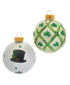 Kurt S Adler Irish Glass Ball Ornaments, 6-Piece Box Set, 80Mm, Gg0886, Kurt Adler^ Glass