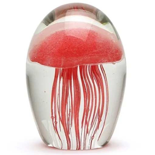 Dynasty Glass Jellyfish, Baby Glow Red^ Glass