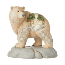 Store Jim Shore, White Woodland Bear/Scene, 6006582, Heartwood Creek Jim Shore