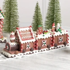 Raz Lighted Gingerbread Train^ Resin