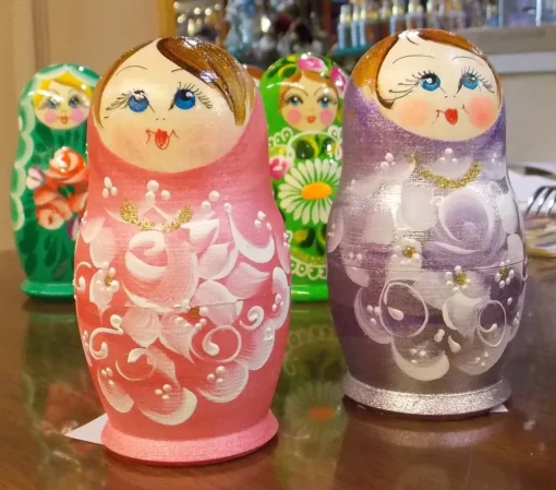 ALSH Matryoshka Nesting Dolls In Pink Or Lavender^ Wood