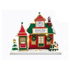 Clearance North Pole Buildings, 4 Assorted Trains
