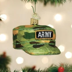 Old World Christmas Owc Army Cap Ornament, 32376^ Glass