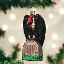 Old World Christmas Owc Halloween Vulture Ornament, 26082^ Glass