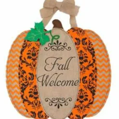 Outlet Pumpkin Welcome Hang Around Outdoor