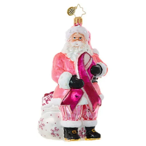 Christopher Radko Radko, Breast Cancer Santa, 1018961^ Glass
