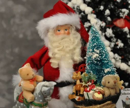 Elaine Roesle Santa Claus With Sack And Rocking Horse^ Santas