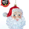 Kurt S Adler Santa Head Glass Ornament, T2290^ Glass