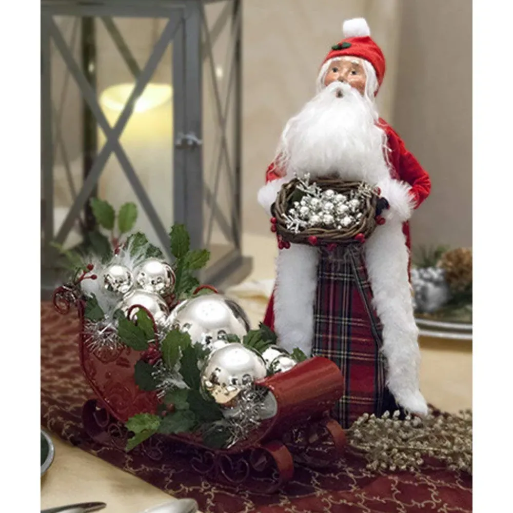 Byers Choice Santa With Silver Balls, , Zms280^ Santas