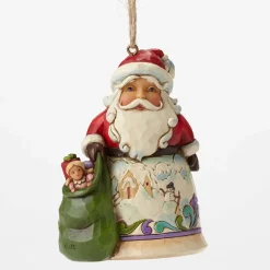 Enesco Santa W/Winter Scene Mini Ornament^ Resin