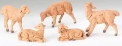 Store Sheep Nativity Figs 5Pc St 5", , 52539 5"