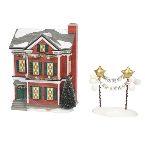 Best Sale Sv, Ready For New Year's Eve St/2, 6011424, Snow Village Snow Village