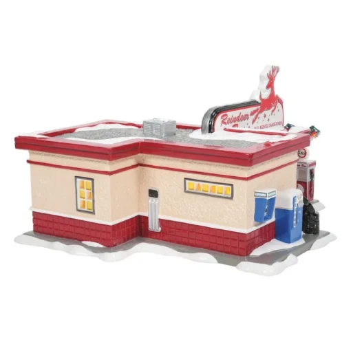 Fashion Sv, Reindeer Gas Station, 6007623, Snow Village Snow Village