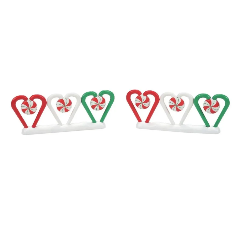 Flash Sale Va, Candy Cane Fence Set Of 2, 6011458, Village Accessories