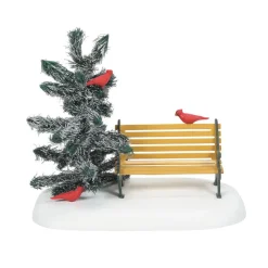 Cheap Va, Cardinal Christmas Bench, 6007663, Village Accessories