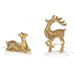 Shop Va, Lit Deer Yard Decor, 6005501, Snow Village
