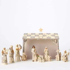 Clearance White Woodland 8 Pc Nativity Jim Shore