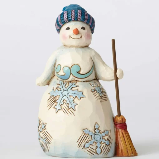 Enesco Wonderland Pint Snowman /Broom^ Resin