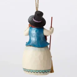 Enesco Wonderland Snowman/Broom Ornament^ Resin
